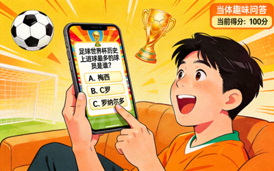球迷参与线上体育趣味问答互动游戏的欢乐场景图片